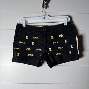 NWT Iowa Hawkeye Shorts Black Chino Embroidered Preppy College Classics Sz 5